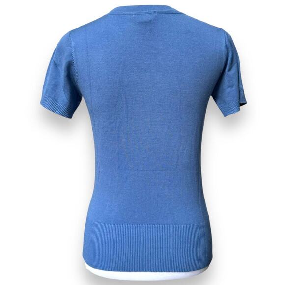 ModCloth Bright & Beautiful Sydney Dachshund Embroidered Knitted Top Blue M NWT - Picture 5 of 9